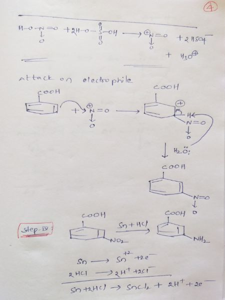 HO NO +2H-o SoH OVO ON-o +24504 + 4200 Attack on olectrophile COOH COOH NO 0 12-0 COOH NEC COOH COOH 0 slep in Shting NO₂ -NH