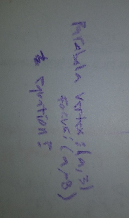 Parabola vertex cha, 3) Foarsilang) nad Equation?
