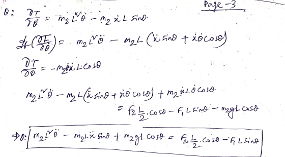 to Page 3 m o mal sino #TE) - m2 – m2 L (sind + iocoso) A = - TieL M2 LTÖ — My L-Cü sing + sio cos8) + my nie o como 5f2be.co
