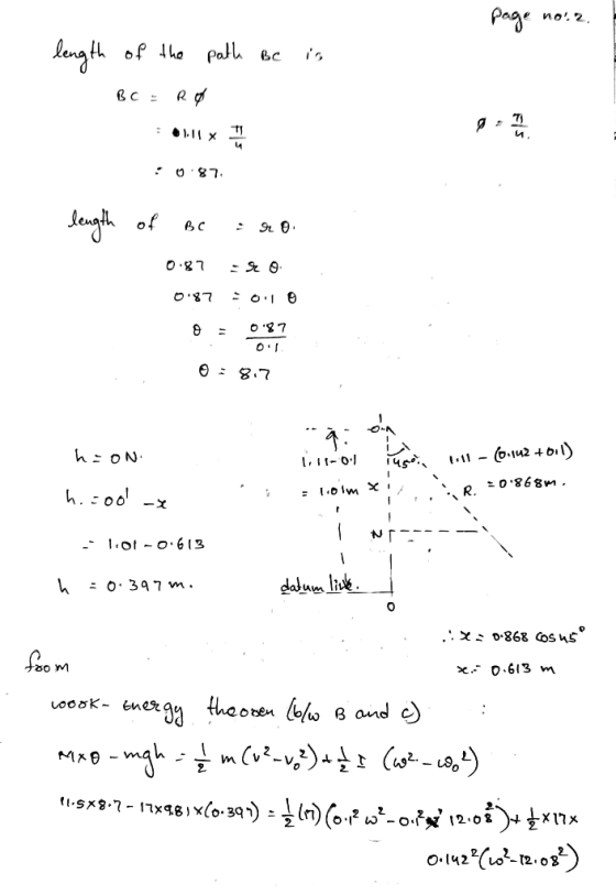page noi.2. length of the path Be in 9 . 71 BCE RO 0111 : 0.87 length of BC = 90 0.87 90 0.87 :010 = 087 0: 8.7 h=on ģion 1,1