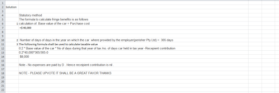 1 2 Solution 3 Statutory method 5 The formula to calculate fringe benefits is as follows 1 calculation of. Base value of the