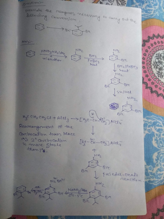questions covide the following reagents necessary to carry out the Conversion. Ansi ** Nog NO2 HNO3+H₂SO4 ridication. Brez Fe