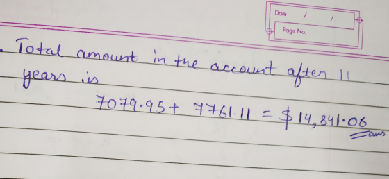 I Dane I Paga No. Total amount in the account after 11 years is to79.95€ 77611- 1.06 WA