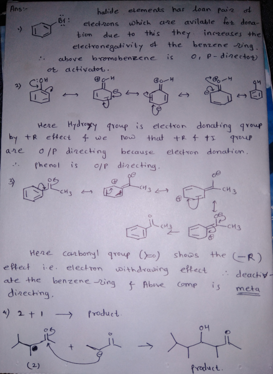 Ans:- .) 1 halide elements has loan pair of 1. electrons which are avilable for dona- tion due to this they increases the ele