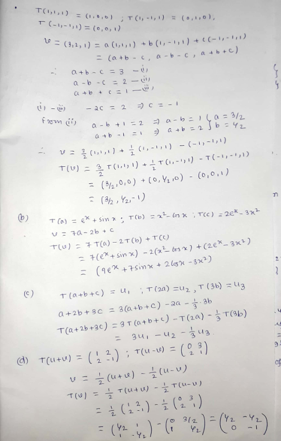 T(1, 1) = (1,0,0);T (1) T(-1,-1, 1) = (0,0,1) =(1,0,0) ; T (1,-1, 1) = (0,1,0), 20 = (3,2,1) = a (0) 0 from di (3,2,1) = a (1