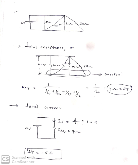 6v – བ ལ ་ པོ བན་ 7 total resistance, Ro1 Req lor 954 3ou * parallel Req * * * * *s*% 11 To t%20t/154/30 4 r =RT Moral Curren