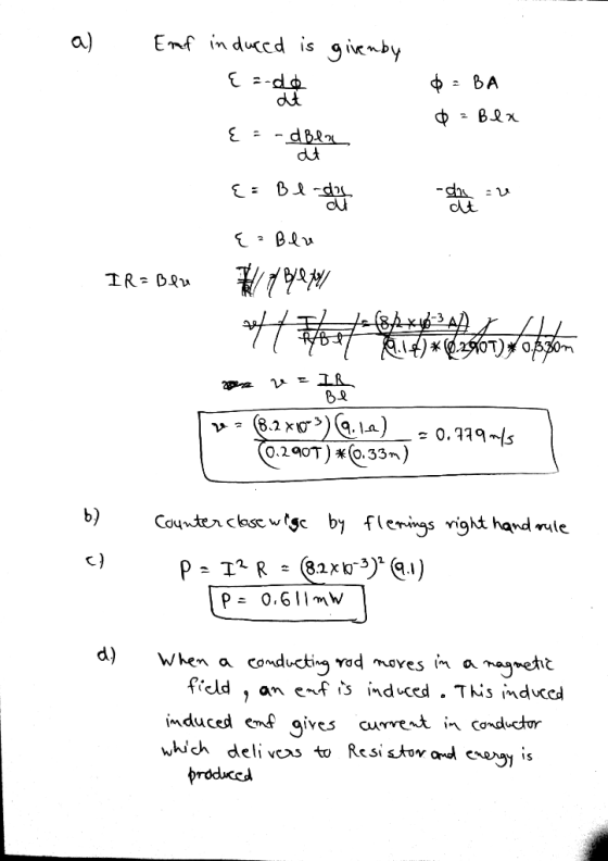 a) $ - BA ♡ - Bex Erf induced is givenby E =-de {inden {= Be-dos { = Blu IR = Blu Bet/ rett s hx403) yol 6.14*(0.2801) Hobson