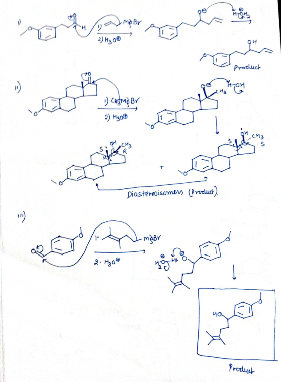 2) H₂O Product IT 1) CHEMO BY 2 H300 Diastereoisomers (Product) meBr Coo- 2. H₂O H-O-Hr Product