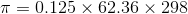 \pi =0.125\times 62.36\times 298