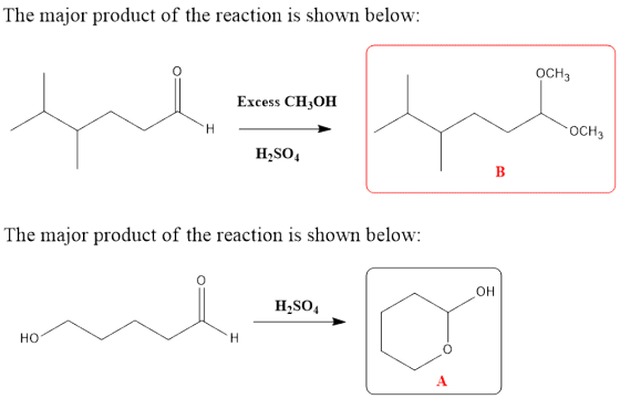 The major product of the reaction is shown below: OCHE Excess CH3OH H Босна H2SO4 The major product of the reaction is shown