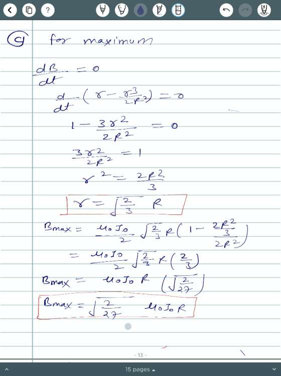 000 0 0 0 0 0 0 for maximum a (8-83 ) = 0 1-382 -0 2 R2 r2=282 2 R2 Ir=1 ₃ R Bmax = Mo Jo J R ( 1- 26 ) To 1 2 3R ( 2 ) Bmax
