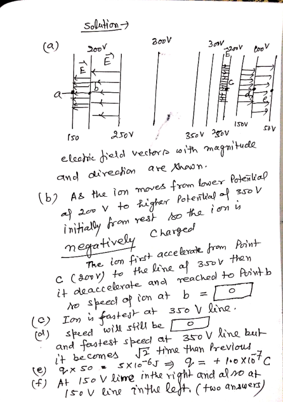 solution (a) JE 300V 300V ev 2001 PV Tu UT- att 2500 3500 agov sov iso electric field vectors with magnitude and direction ar