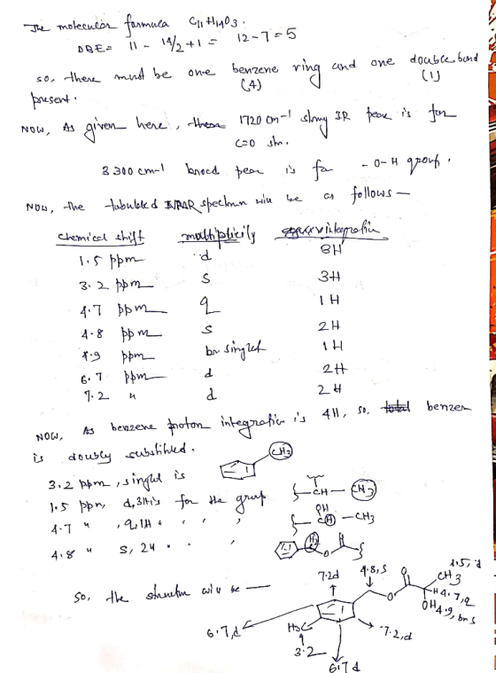 to 8H The molecular formula C Hala! OBE: Tv- 14/413 12-7-5 so, there must be one benzene ring and one double bond (4) 5 (u pr