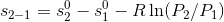 s_{2-1}=s^{0}_{2}-s^{0}_{1}-R\ln (P_{2}/P_{1})