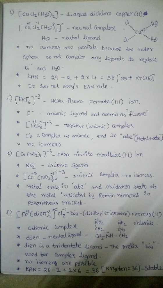 +2-1 cu mo somery Sphere do nnet Centain amy igand to replae d and H20 re pi hle be cae the outer It do mot obeyy EAN Yule d