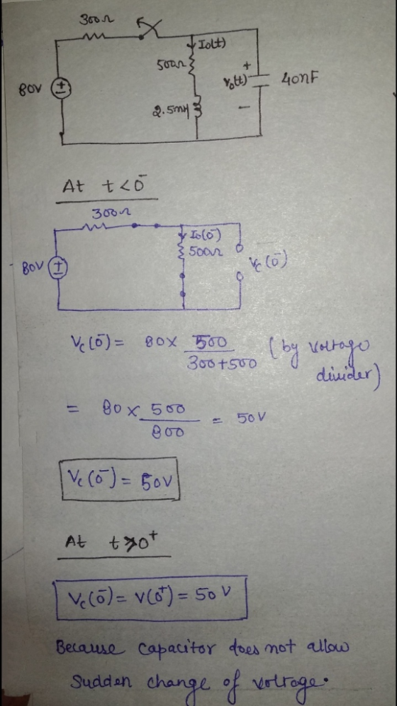 3aD n Iolt) Suun 2.5mH 300 1o(0) ve Co 300 +SUo du o V Betauuwe capacitor toe mot dlouw Suddan change of vetr