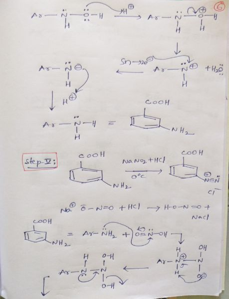 As—*- - SPno-minoor Sno no-ing 2- no A NO +Hö I 9 Соон COOH COOH step-I: Na Nog+HCI WEN VH₂ 1-NEO + HCl → H-O-N = + . Nach со