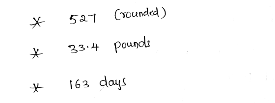 * 527 Crounded) * 3314 pounds * 163 days