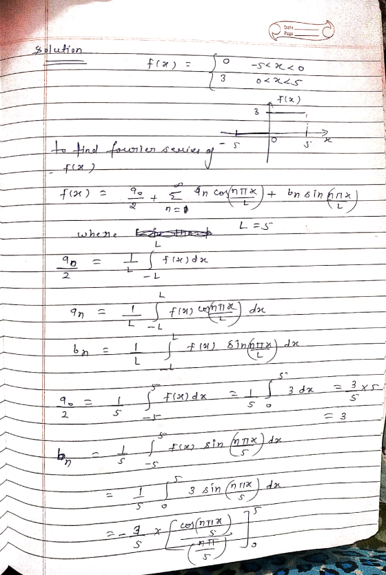 Date Page solution 0 frap). -5<aco 3 orals F(x) 3 s S to final fouetter series gy fla) f(3) = 9. an conta + bn sin + 5 not si