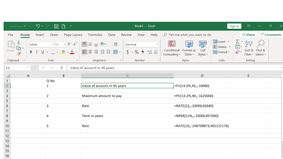 AutoSave off 5 -A Book1 - Excel Sign in Comments Formulas Tell me what you want to do Share File Insert Page Layout Data Revi