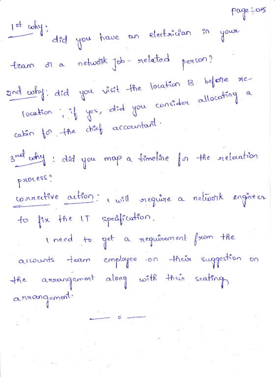 page-05 ay did you have an electrician in your team or a network Job-related person? and why did you visit the location B: be