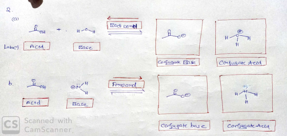 (a) zact oond H H OH H 11 H Actd Cace Conjugat a se Confugat tced b. Fosard ACid Kase Scanned with CS CamScanner Conjugate ba