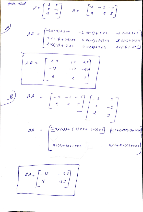 LL given that что F3 -2-37 T-1X (-3) + 3x4 -1 XE-2) + sxe A B = SX(-3) + (-2) x4 1 2X(-3) + 3x4 5X(-2) + (-f) x {X(-2) + 3x2