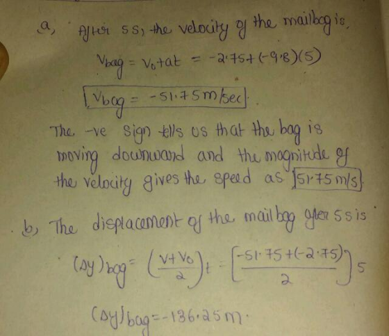 The e in -els os that ths bag is tho velocitg aives ths eperd as 15tS a/s