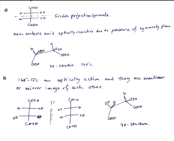 Соон OH GE OM. Fischer projection formula. Сори Meso tartaric acid optically inactive due to presence of symmerty plane. OH A