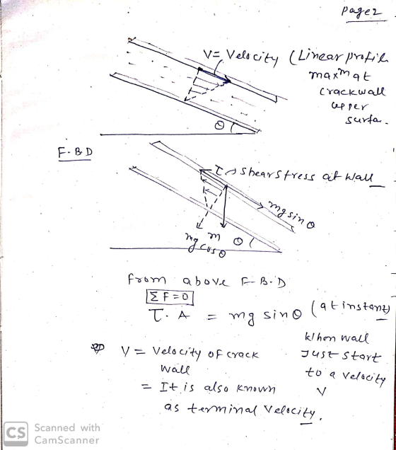 page2 V= Velocity (Linear profil maxmat Crackwall cap per surfan. F-B.D to shearstress at all mg sino ng caso HD from above F