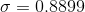 \sigma=0.8899