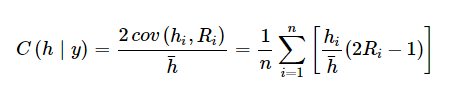 C(h | y) = 2 cov (hi, R;) Con ) – 20 (th, R) - CE cer. - 1)