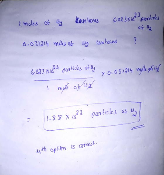 I moles of lg contains 6-0d 3 x 182 particles of 42 0:031214 miles of itg contains ? 6.623 8 623 particles of the x 0.831214
