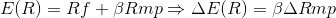 E(R) = Rf + BRmp = AE(R) = BARmp