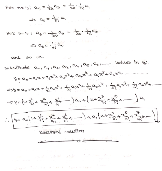 For n=3; as = 1/2 az sa, По я Есҡ те + , aь an 1. wo о > aь = Go and Sp Ә., substitute aoi ajari О) а 1 QS, Qы. values in @ 2