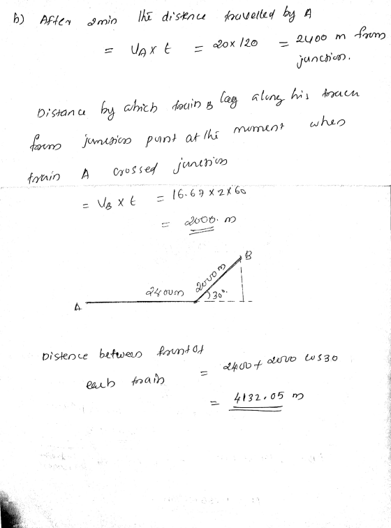 b) Aften amin the distence fouvelled by from 20x 120 2400 m = = UAXE = junchen. his forach which by douin B Distance when for