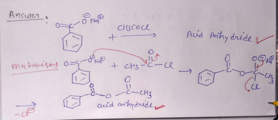 Answer O N Chicoce + Acid Anhydride NO VIL mechanisms o=c ogna + CH3-C- e-ch O E-CHB Sce ce acid anhydride