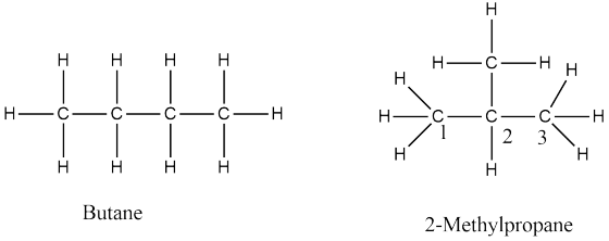 H H H H H HC-H .HH H H-C-C-C- CH H H C-C 2 3 I H H H H H H Butane 2-Methylpropane