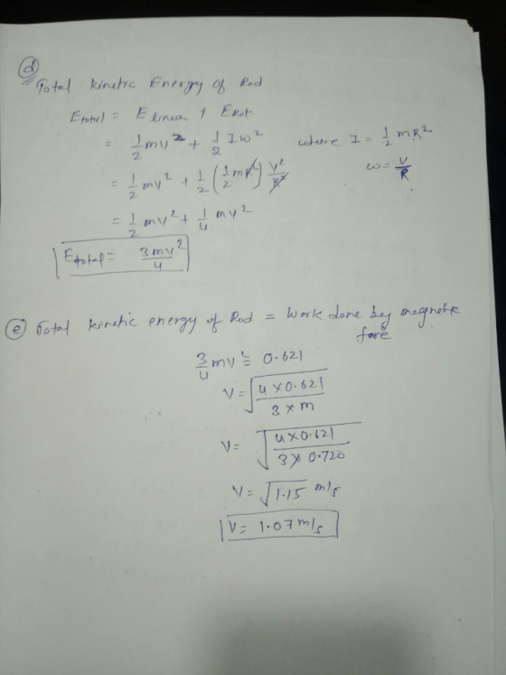 Total kinetic Energy of Red Exotal = Eenean & Esot. - mint 11w2 where I I MR2 9 212 2 my ²+ I myz Edotal = 3 my? @ Gotal fore