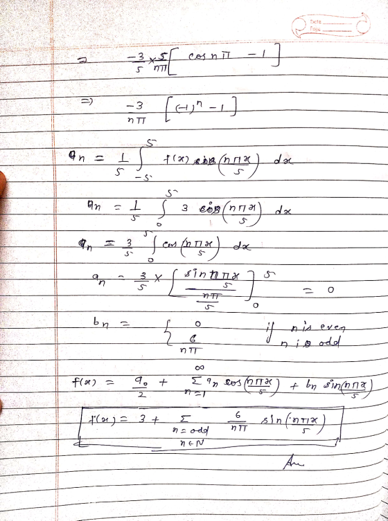 -3 cosni 5 Len- n aan T न(R) sbig (१) dar S -S. an T = So 388 sin (77) da . an 32 بداية for nnx dre . 3_x sinh ta S ८ --- bn