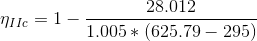 \eta _{IIc}=1-\frac{28.012}{1.005*\left ( 625.79-295 \right )}