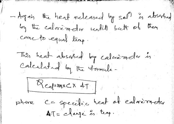 + - ? -Again the heat released by soll es absesbad by the calore meter untill beeth of them come to equal tempo This heat abs