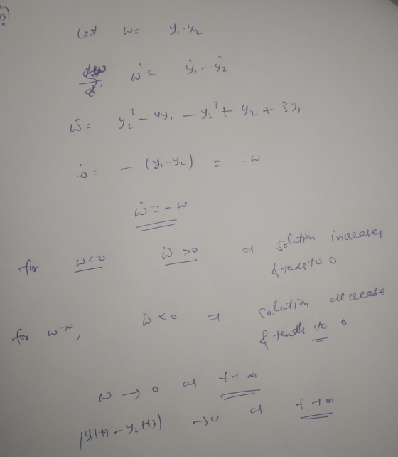 let WE Y-42 cha We wa griz ,_ 44, -4,²7 % +39, w = - (Y-Y₂) = w Warw w so a solution increases for weo & taas to o salation d