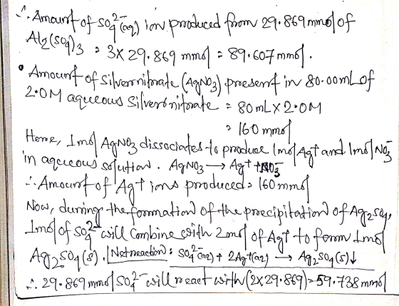 *. Amount of sogne) Ale(09/3 qang) low produced from 29.869 mmolof 0 2.OM - 80 mLx 200M > 3X 29.869 mmol 891607 mmol. Amount