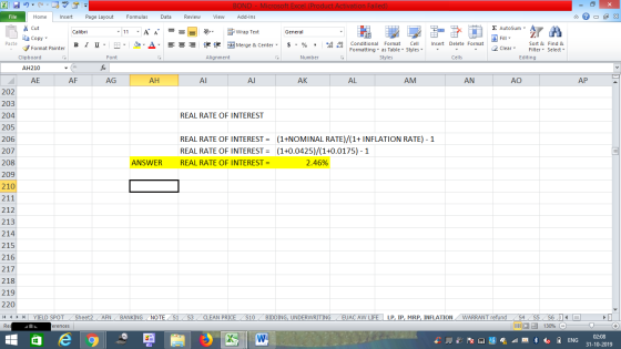 - 2x BOND - Microsoft Excel (Product Activation Failed) File Home Insert Page Layout Formulas Data Review View Add-Ins % Cut