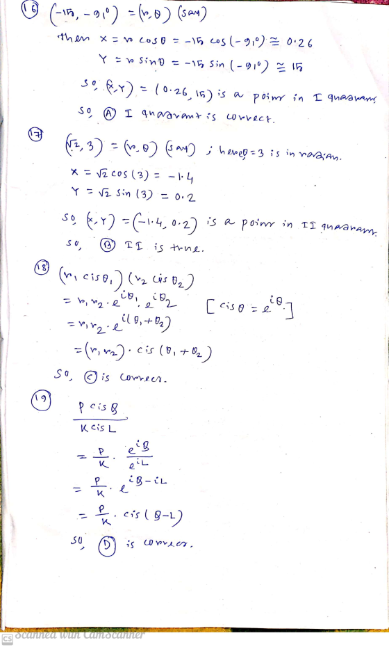 06-16-91) =(-20) (say) then x = o coso = -15 cos(-9,0) = 0.26 Y ensino =-15 sin (-910) ² 15 So, fx) = 10:26, 15) is a poin i