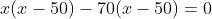 r(z-50)-70(-50) = 0