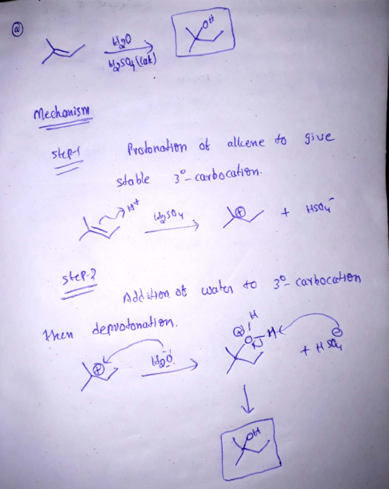 64SQ, (lat) Mechanism Mechanism sleps Protonation of allene to give stable or carbocation. n boy soy, le + Husou step-2 Addit