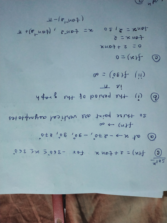 solne fix) = at tana for – 360s ne 360° @ at a - 270, – go, go, 270 fln) sa so thise point are vertical asymptotes 6 the grap