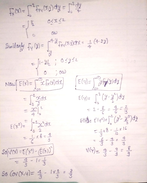 fcm-For dy = Da con = 22 O<<<2 11 0 Similarly fy (%) = -4-8 & Fru (nychcz I (4-24) కార = 1- ghi 0422 jow Now E(X)= 5 * fecond